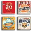 printerland.it Quadri Moderni 4 pezzi 30x30 cm stampa su tela canvas - quadro moderno Arredamento vintage Negozio Bar Caffè Ristorante Pizzeria Pizza Birra Pub Cupe Cake gelateria gelato (4 pezzi 30x30 cm)