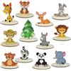 qimeyu Decorazioni Animali del Bosco,Decorazioni per Torte in Legno,12 Pezzi Kit Decorazionis Animali del Bosco,Decorare Compleanno Tema Animali del Bosco Torta Decorare da Tavola per Feste