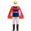 Lito Angels 6 Pezzi Vestito Costume Principe Azzurro Re Reale con Corona e Mantello per Bambino Taglia 5-6 anni, Blu