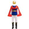 Lito Angels 6 Pezzi Vestito Costume Principe Azzurro Re Reale con Corona e Mantello per Bambino Taglia 7-8 anni, Blu