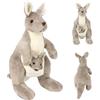HIULLEN Peluche Canguro Madre e Bambino, Animali di Peluche Morbidi e Coccoloni Plush Doll Stuffed Stitch Plush Regalo Halloween per Bambini Coccole Giocando Dormire