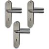 Alpertec Set di 3 accessori per la ristrutturazione, in acciaio inox lucido/satinato laccato lucido, per 3 ante con fori per barba, maniglia della porta, maniglia della porta