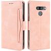 HualuBro Cover per LG Q60 / LG K50,Flip Cover a Libro in Premium PU Pelle Magnetica Antiurto Case Portafoglio Custodia per LG Q60 / LG K50 Cover - Rosa