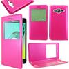 ebestStar - Cover Compatibile con Samsung J3 2016 Galaxy SM-J320F Custodia Portafoglio Protezione Libro Flip con Finestra View, Rosa [Apparecchio: 142.3 x 71 x 7.9mm, 5.0'']