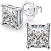 jiamiaoi Orecchini Uomo Diamante Argento 925 Quadrati Donna Diamanti Orecchini Zirconi Diamante Orecchino Uomo con Zirconi 6mm