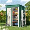 Bealife Capanno per Attrezzi da Giardino in Metallo, Capanno per Attrezzi in Acciaio Zincato, Capanno per Stoccaggio Esterno Casetta da Giardino 180x162x95 cm per Prato Patio Cortile (Verde)