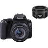 Canon EOS 250D - Fotocamera digitale con obiettivi EF-S 18-55 mm F4-5.6 IS STM + EF 50 mm F1.8 STM (24,1 MP, 7, 7 cm (3), sensore APS-C, 4K, Full HD, DIGIC 8, WLAN, Bluetooth), nero