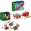 LEGO Iconica slitta di Babbo Natale + set di ornamenti di pan di zenzero LEGO, giocattolo da costruzione per bambini, idea per riempire la calza o divertenti decorazioni natalizie 40499 + 40642