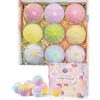MOKYDUO Bombe da bagno Set regalo di 9 regali di compleanno Sali da bagno gassati Oli essenziali Bombe da bagno Bagno idratante per la pelle (Bomba da bagno a forma di fiore)