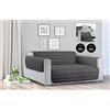 Italian Bed Linen Trendy Copri Divano Trapuntato, Grigio Chiaro/Grigio Scuro, 3 Posti