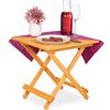 Relaxdays Tavolino Pieghevole, Legno, Giardino, Campeggio, Terrazzo, Apri&Chiudi, Salvaspazio, HLP 50x50x50 cm, Naturale