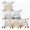 SONGMICS Scaffale a 6 Cubi, Organizzatore Modulare, Portaoggetti in Plastica con Piedini, Scarpiera, Cubo 30 x 30 x 30 cm, Soggiorno, Camera da Letto, Martello di Gomma, Bianco Crema LPC111M01