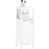 SoBuy Mobile da Bagno Sottolavabo, 30x30x89 cm, Mobile Salvaspazio con Mensola Regolabile, Bianco, MDF, BZR186-W