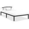 Annlera Struttura letto 210 x 110 x 63 cm, colore nero, in metallo, letto matrimoniale a soppalco, letto per gli ospiti, letto a soppalco, letto per ragazzi