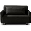 EVERGREENWEB MATERASSI & BEDS EVERGREENWEB - Divano letto 2 posti con Materasso Matrimoniale 160x190 Waterfoam Ortopedico Prontoletto Rivestimento sfoderabile, lavabile color Antracite - Braccioli Slim con Cuscini - Edith