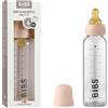 Bibs Biberon in vetro BIBS. Anti-coliche. Tettarella rotonda in lattice di gomma naturale. Favorisce l'allattamento naturale al seno, Complete Set - 225 ml, Blush