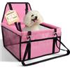 CIMOYBAI Seggiolino auto per cani di piccola e media taglia, molto stabile, per cani di piccola e media, Oxford, traspirante, lavabile, per sedile posteriore, pieghevole, rosa