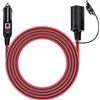 GUNGY Prolunga Accendisigari 3.6M 12V/24V Presa Accendisigari 16AWG Cavo di Prolunga Auto con Fusibile 15A per Macchina Frigo Compressore
