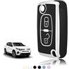 TOOMUME Cover Chiave TPU, Custodia Chiave Adatto per Peugeot 207 CC 308 SW 607 Expert Partner Tepee Citroen C4 C3 Picasso Berlingo Fiat Scudo, Copri Chiavi Guscio Chiave Auto Telecomando - Flip Key