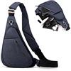 JinsenTGG Zaino Pettorale per Uomo, Borsa a Tracolla Petto da Ciclismo, Borsa a Spalla Zaini per Bici per Sport Outdoor Escursionismo Fitness Alpinismo Viaggi Poliestere Impermeabile (Blu,Recht)