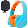 PowerLocus Cuffie Bluetooth per Bambini, PowerLocus P2 Cuffie Wireless Over-Ear, Cuffie Bluetooth 5.0 Pieghevoli, limite di volume di 85 dB, con Microfono, Micro SD, Cuffie Wireless e cablato,Custodia da viaggio