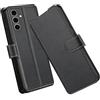 ELESNOW Cover per Samsung Galaxy S24 FE 5G, Custodia Portafoglio Flip Libro in Pelle PU Magnetica con Slot per Scheda e Blocco RFID e Supporto Stand per Samsung S24 FE 5G (Nero)