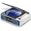 leapwell Lettore CD Portatile, Leapwell Lettore CD con Bluetooth Altoparlanti HiFi All'interno, Lettore CD Retrò Audio Compatto Ricaricabile con Radio per Cuffie Supporta AUX USB Ottico Bianco