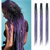 Dsoar Clip In Dreadlock Extensions 24 Inch 3PCS Fatto a Mano 0,6 cm Dreads Sintetico con Clip Morbido Crochet Loc Estensioni