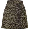 RWRAEO Gonna corta Donna Vita Lady Gonne, Stampa Leopardata Verde Scuro, S