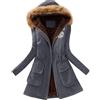 Generico Cappotto Invernale da Donna Elegante Piumino Pelliccia Giacca Donna Invernale Giubbotto Donna Invernale Cappotto da Donna Giacca con Cappuccio Alla Moda Invernale Caldo Cappotto