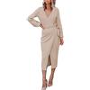 Generic Abiti da donna UK Free People Dress Ladies Button Detail Shift Abiti da donna Taglia 16 UK Gonna lunga Collo quadrato Smock Abito corto/midi Abiti invernali da donna UK, cachi, M