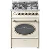 GURARI GCH G 614 CR, fornello a gas naturale 60 cm, gas naturale Fl.Gas 4 Kw WOK, barbecue a gas, Range Cooker, cassetto con push-pull, controllo gas, smalto facile da pulire, spiedino girevole, gas