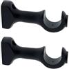 GIRASOLE HOME Staffa Aperta 112mm in Legno per Aste di Diametro fino a 28mm 2 Pezzi (Nero)