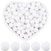 SOFPLATE 500 pz Perlina Rotonda Bianca 8mm Perline Acriliche Sfuse Piccole Lisce Opache Distanziatrici Perline Gioielli Palline di Plastica Perline Sciolte per La Creazione di Gioielli Bracciali Colla