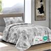Dorian Home - Set Copripiumino Matrimoniale 250x210 con Sacco in 100% Puro Cotone + 2 Federe Cuscino Letto 50x80 con Patella di 18 cm (Nebula Grigio, Una Piazza e Mezza - 200x210 cm)