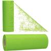 AmaCasa Runner da tavolo in tessuto non tessuto, motivo floreale, per matrimonio, comunione, 17,5 cm, rotolo da 25 m (verde, 17,5 cm/25 m)