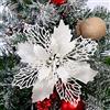 Queta Fiori per Ornamenti per Alberi di Natale, 12 Pezzi di Fiori Artificiali per Decorazioni per Alberi di Natale, ghirlande per Feste di Matrimonio Fai da Te Diametro 6,3 Pollici (Bianco)