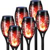 Geemoo Solari Esterno Giardino Fiamma Luci 6 Pezzi Lampade Solari da Giardino Torcia Luce con Rosso Fiamma Tremolante Realistico, Luci Decorative per Halloween Esterno, Giardino, Patio, Prato