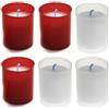 AROMATIS - Lotto di 3 Candele Rosse + 3 Candele Bianche 6,5 x 4,7 cm (2,56 x 1,85 pollici) - Candele Votive - Candela Liturgica Auguri - Durata 24 Ore - Paraffina Vegetale