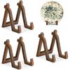 ANBOXIT Porta Piatti da Esposizione in Legno - 3 Pezzi Piedistallo Reggi Piatti da Esposizione, Cavalletto Porta Foto ed Espositore Elegante - 20,3 cm