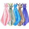 Qixuer 5 Pezzi Asciugamani Bambini,Asciugamani Per Bambini Asciugamano Microfibra Little Rabbit Carino e Anello Appendere Asciugamani Asilo per Viso e Mani Assorbente Asciugamani per Cucina Bagno