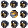 FWoche Luci da Incasso per Scale con Sensore di Movimento - 1.5W 3000K Applique da Parete con scatola da incasso 65mm per Interno/Esterno, Giardino, Viale - IP65 in Alluminio, Nero, 8 Pezzi