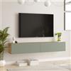 LBSIGN Mobile Tv Sospeso 180x32x30 Effetto Legno Rovere E Verde Salvia Frame