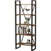 LBSIGN Libreria Industrial 5 Ripiani In Ferro E Legno 69x39x180H Elena