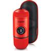 WACACO Nanopresso con S-custodia di Nanopresso, Macchina Caffè Portatile, Versione di Aggiornamento di Minipresso, Espresso Portatile, Caffe Viaggio, Azionabile Manualmente (Nuovi Elementi Rosso Lava)