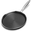 Innerwell Padelle per Crepes 30 cm in Acciaio Inox, Padelle Induzione Grande, Antiaderente Crepiera a Nido d'ape in Acciaio Inox, Senza PFOA