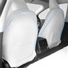 TOPABYTE Protezione Antiurto per Sedili Posteriori per Tesla Model Y/3/S/X Tappetini in Pelle per Sedili Posteriori per Bambini Coprisedile Posteriore Resistente All'usura 2 Pezzi - Bianco
