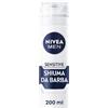 NIVEA MEN Sensitive Schiuma da Barba in Confezione da 6 x 200 ml, Schiuma Barba Arricchita con Combinazione di Camomilla e Hamamelis, Rasatura della Barba Senza Irritazioni