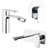Parama Set miscelatori: lavabo ad incasso bidet senza scarico e incasso doccia monocomando cromato | Kerry