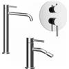 Parama Set miscelatori: lavabo alto bidet senza scarico e incasso doccia c/deviatore cromato | Bette